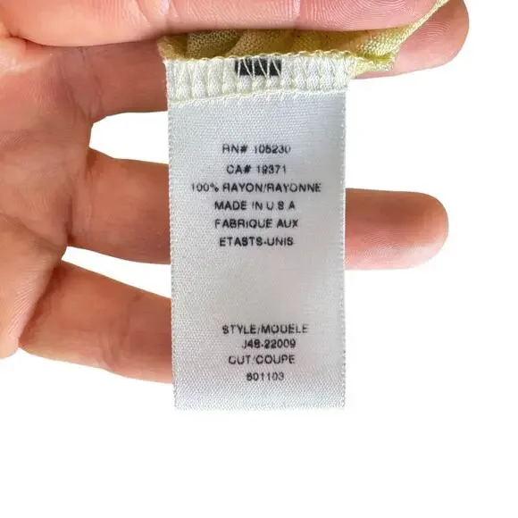 SOFT Joie Gray Yellow Stripe Y2K 2000s Layering 3/4 Sleeve Cozy Top Shirt - Picture 11 of 12